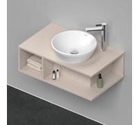 Duravit D-Neo Meuble sous-lavabo en console suspendu, Compact, 800x260x480mm, 1 compartiment ouvert sur le côté gauche, DE493809191, DE493809191, Colorazione: Taupe Matt DÃ©cor