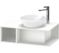 Duravit D-Neo Meuble sous-lavabo en console suspendu, Compact, 800x260x480mm, 1 compartiment ouvert sur le côté gauche, DE493801818, DE493801818, Colorazione: Bianco opaco Decor bianco opaco