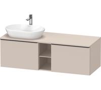 Duravit D-Neo Meuble sous-lavabo en console suspendu (découpe à gauche), 1400x459x550mm, 2 tiroirs, 2 compartiments ouverts, avec poignée noir diamant, DE4950LBD910000, DE4950LBD910000, Colorazione: T