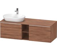 Duravit D-Neo Meuble sous-lavabo en console suspendu (découpe à gauche), 1400x459x550mm, 2 tiroirs, 2 compartiments ouverts, avec poignée chromée, DE4950L10790000, DE4950L10790000, Colorazione: Decora