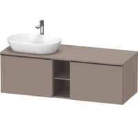 Duravit D-Neo Meuble sous-lavabo en console suspendu (découpe à gauche), 1400x459x550mm, 2 tiroirs, 2 compartiments ouverts, avec poignée noir diamant, DE4950LBD430000, DE4950LBD430000, Colorazione: B