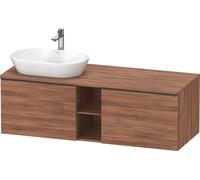 Duravit D-Neo Meuble sous-lavabo en console suspendu (découpe à gauche), 1400x459x550mm, 2 tiroirs, 2 compartiments ouverts, avec poignée noir diamant, DE4950LBD790000, DE4950LBD790000, Colorazione: D