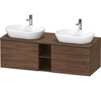Duravit D-Neo, meuble sous-lavabo mural (découpe des deux côtés), largeur 1400 x profondeur 550mm, 2x tiroirs, 1x tablette ouverte, avec poignée, DE4950B2121, DE4950B2121, Colorazione: Noce Scuro