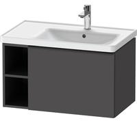 Duravit D-Neo, meuble sous-lavabo mural, largeur 784 x profondeur 452mm, 1x coulissant, 1x élément détagère sur le côté (gauche), avec poignée, DE425704949, DE425704949, Colorazione: Grafite opaco Dec