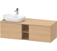 Duravit D-Neo Meuble sous-lavabo sur console suspendu (découpe à gauche), 1400x459x550mm, 2 tiroirs, 2 compartiments ouverts, avec poignée acier inox brossé, DE4950L70300000, DE4950L70300000, Colorazi