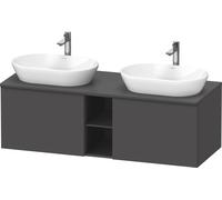 Duravit D-Neo Meuble sous-lavabo sur console suspendu (découpe côté contributif), 1400x459x550mm, 2 tiroirs, 2 compartiments ouverts, avec poignée noir diamant, DE4950BBD490000, DE4950BBD490000, Color