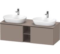 Duravit D-Neo Meuble sous-lavabo sur console suspendu (découpe côté contributif), 1400x459x550mm, 2 tiroirs, 2 compartiments ouverts, avec poignée noir diamant, DE4950BBD430000, DE4950BBD430000, Color
