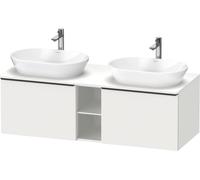 Duravit D-Neo Meuble sous-lavabo sur console suspendu (découpe côté contributif), 1400x459x550mm, 2 tiroirs, 2 compartiments ouverts, avec poignée noir diamant, DE4950BBD180000, DE4950BBD180000, Color
