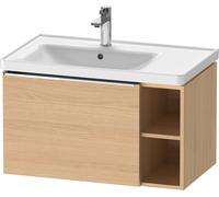Duravit D-Neo Meuble sous-lavabo suspendu, 784x440x452mm, 1 tiroir, 1 compartiment ouvert sur le côté droit, avec poignée chromée, DE4258010300000, DE4258010300000, Colorazione: Decoro rovere naturale