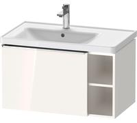 Duravit D-Neo Meuble sous-lavabo suspendu, 784x440x452mm, 1 tiroir, 1 compartiment ouvert sur le côté droit, avec poignée chromée, DE4258010220000, DE4258010220000, Colorazione: Decoro bianco lucido