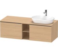 Duravit D-Neo Meuble sous-vasque en console suspendu (découpe à droite), 1400x459x550mm, 2 tiroirs, 2 compartiments ouverts, avec poignée noir diamant, DE4950RBD300000, DE4950RBD300000, Colorazione: R