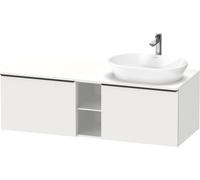 Duravit D-Neo Meuble sous-vasque en console suspendu (découpe à droite), 1400x459x550mm, 2 tiroirs, 2 compartiments ouverts, avec poignée noir diamant, DE4950RBD180000, DE4950RBD180000, Colorazione: B