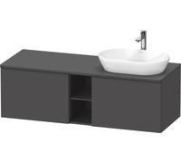 Duravit D-Neo Meuble sous-vasque en console suspendu (découpe à droite), 1400x459x550mm, 2 tiroirs, 2 compartiments ouverts, avec poignée noir diamant, DE4950RBD490000, DE4950RBD490000, Colorazione: G