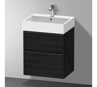 Duravit D-Neo bâti-support lavabo suspendu, 584x625x442mm, 1 tiroir, avec poignée diamant noir, DE43710BD160000, DE43710BD160000, Colorazione: Rovere nero opaco