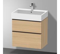 Duravit D-Neo bâti-support lavabo suspendu, 684x625x442mm, 1 tiroir, avec poignée diamant noir, DE43720BD300000, DE43720BD300000, Colorazione: Decoro rovere naturale opaco