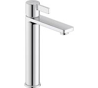 Duravit D-Neo Rubinetto bagno lavabo, Taglia L (altezza bocca 206 mm), Miscelatore lavabo bagno senza saltarello, cromo