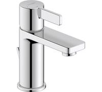 Duravit D-Neo Rubinetto bagno lavabo, Taglia S (altezza bocca 87 mm), Miscelatore lavabo bagno con saltarello, Rubinetti bagno con funzione FreshStart, cromo