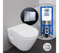 Duravit D-Neo set completo WC a parete con elemento incasso neeos,, 2578092000+16791CR#SET, D-Neo bianco [Ceramiche da Bagno > WC]