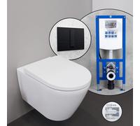 Duravit D-Neo set completo WC sospeso con elemento incasso neeos,, 2577092000+16791BM#SET, D-Neo bianco [WC > WC con Elementi Incasso]