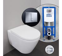 Duravit D-Neo set completo WC sospeso con elemento incasso neeos,, 45770900A1+16791CR#SET, D-Neo bianco [WC > WC con Elementi Incasso]