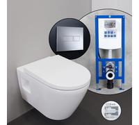 Duravit D-Neo set completo WC sospeso con elemento incasso neeos,, 45780900A1+16601CR#SET, D-Neo bianco [WC > WC con Elementi Incasso]