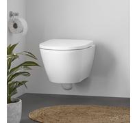 Set WC sospeso Duravit D-Neo, con WC a filo pavimento senza bordo incluso Durafix e sedile WC con chiusura ammortizzata, 45770900A1 - 45770900A1