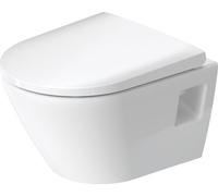 Duravit D-Neo WC suspendu Compact, chasse deau basse, sortie horizontale, sans rebord, 370x480x400mm, 25870900001, 25870900001, Colorazione: Bianco con Wondergliss