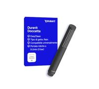 Duravit doccetta a braccio, doccetta rotonda, nero opaco | Testina doccia con getto Rain, facile da pulire, portata ridotta 9 l/min (3 bar)