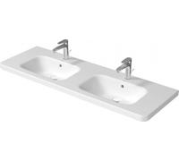 Duravit DuraSquare double lavabo 1400x480 mm, 1 point d'amorçage, avec trop-plein, avec banc pour robinetterie, 23571400001, 23571400001, Colorazione: Bianco con Wondergliss