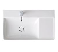 Duravit DuraSquare lavabo, 80x47cm, 1 trou pour robinet, bassin à gauche, sans trop-plein, dessous émaillé, 2348800041, 2348800041, Colorazione: Bianco