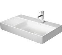 Duravit DuraSquare lavabo, 80x47cm, sans trou pour robinet, sans trop-plein, bassin à droite, dessous émaillé, 2349800070, 2349800070, Colorazione: Bianco