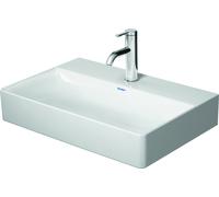 Duravit DuraSquare lavabo Compact, 60x40 cm, sans percement pour la robinetterie, sans trop-plein, partie inférieure vitrifiée, 23566000701, 23566000701, Colorazione: Bianco con Wondergliss