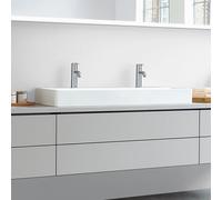 Lavabo Duravit DuraSquare 100x47cm, lucido, foro per rubinetto 2x1, senza troppopieno, con foro per rubinetto da banco,, Colorazione: Bianco con Wondergliss - 23531000721