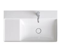 Duravit DuraSquare lavabo pour meuble, 80x47cm, 1 trou pour robinet, sans trop-plein, bassin à droite, dessous poncé et émaillé, 2349800071, 2349800071, Colorazione: Bianco
