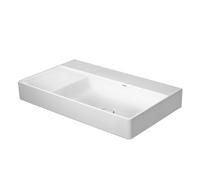 Lavabo arredo Duravit DuraSquare lavabo asimmetrico 80x47cm, senza foro per rubinetto, senza sfioratore, con panca per rubinetto, lavabo destro, Colorazione: Bianco - 2349800070