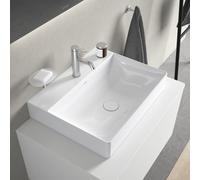 Duravit DuraSquare - Lavabo da mobile 600x470 mm, con 1 foro per miscelatore, DuraCeram, bianco alpino 2353600071