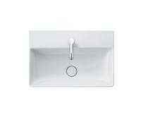 Lavabo Duravit DuraSquare 45x35cm, 1 foro per rubinetto, senza sfioratore, con panca per rubinetto,, Colorazione: Bianco con Wondergliss - 07324500411