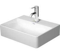 Lavabo Duravit DuraSquare 45x35cm, senza foro per rubinetto, senza sfioratore, con panca per rubinetto,, Colorazione: Bianco con Wondergliss - 07324500701