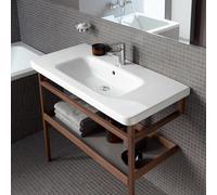 Lavabo per mobili Duravit DuraStyle 100cm con troppopieno, con foro per rubinetto da banco, 1 foro per rubinetto, colorazione: Bianco con Wondergliss