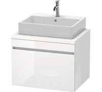Duravit DuraStyle meuble sous-lavabo pour console, 1 tiroir, 700mm, DS531104918, DS531104918, Colorazione: Grafite opaco Decor / Bianco opaco Decor opaco