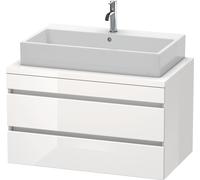 Duravit DuraStyle meuble sous-lavabo pour console, 2 tiroirs, 900mm, DS531801843, DS531801843, Colorazione: Bianco opaco / Basalto opaco
