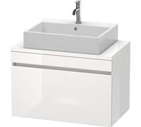 Duravit DuraStyle meuble sous-lavabo pour console compacte, 1 tiroir, 800mm, DS530204318, DS530204318, Colorazione: Basalto Opaco / Bianco Opaco