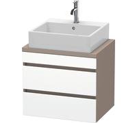 Duravit DuraStyle meuble sous-lavabo pour console compacte, 2 tiroirs, 600mm, DS530501843, DS530501843, Colorazione: Bianco opaco / Basalto opaco