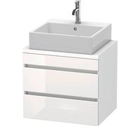 Duravit DuraStyle meuble sous-lavabo pour console compacte, 2 tiroirs, 600mm, DS530502218, DS530502218, Colorazione: Bianco ad alta brillantezza Decor / Bianco opaco Decor bianco opaco