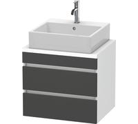 Duravit DuraStyle meuble sous-lavabo pour console compacte, 2 tiroirs, 600mm, DS530504918, DS530504918, Colorazione: Grafite opaco Decor / Bianco opaco Decor opaco