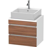 Duravit DuraStyle meuble sous-lavabo pour console compacte, 2 tiroirs, 600mm, DS530507918, DS530507918, Colorazione: Noce Decorazione Naturale / Bianco Decorazione Opaca