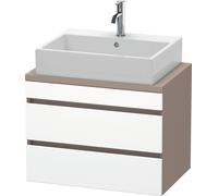 Duravit DuraStyle meuble sous-lavabo pour console compacte, 2 tiroirs, 700mm, DS530601843, DS530601843, Colorazione: Bianco opaco / Basalto opaco