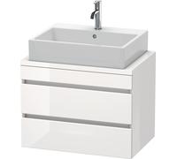 Duravit DuraStyle meuble sous-lavabo pour console compacte, 2 tiroirs, 700mm, DS530602218, DS530602218, Colorazione: Bianco ad alta brillantezza Decor / Bianco opaco Decor bianco opaco