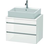Duravit DuraStyle meuble sous-lavabo pour console compacte, 2 tiroirs, 700mm, DS530602222, DS530602222, Colorazione: Decoro bianco lucido