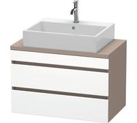Duravit DuraStyle meuble sous-lavabo pour console compacte, 2 tiroirs, 800mm, DS530701843, DS530701843, Colorazione: Bianco opaco / Basalto opaco